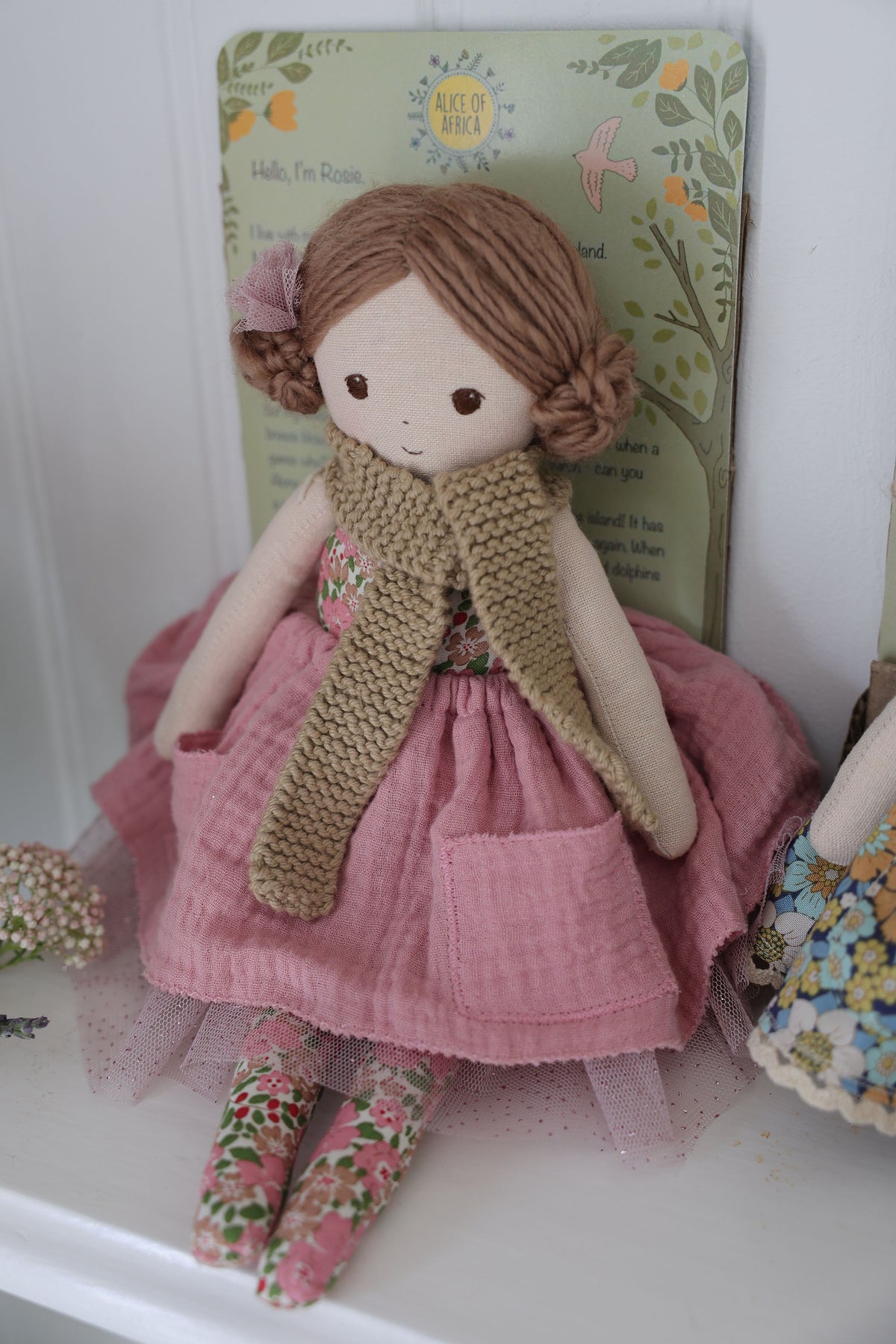 Rosie - Handmade Fabric Doll