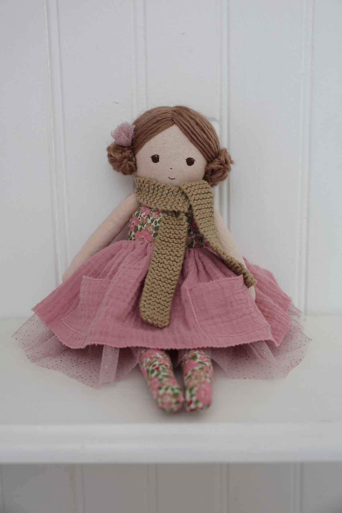 Rosie - Handmade Fabric Doll