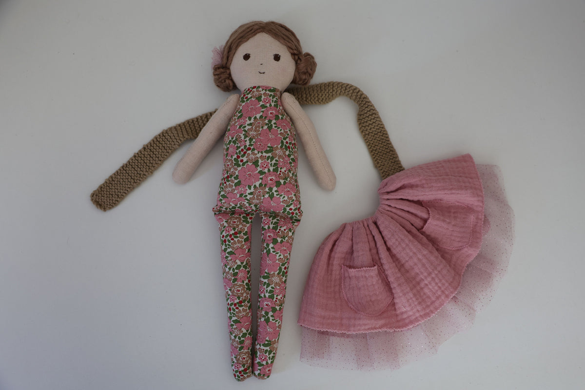 Rosie - Handmade Fabric Doll